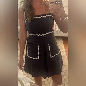 Endless Rose Navy Dress with White Trim